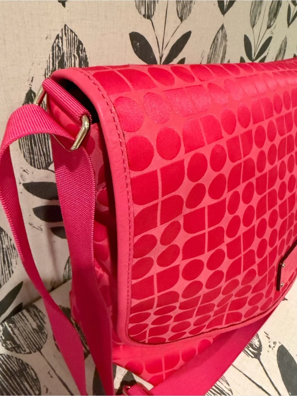 Kate Spade Hot Pink Geo-Print Crossbody Bag